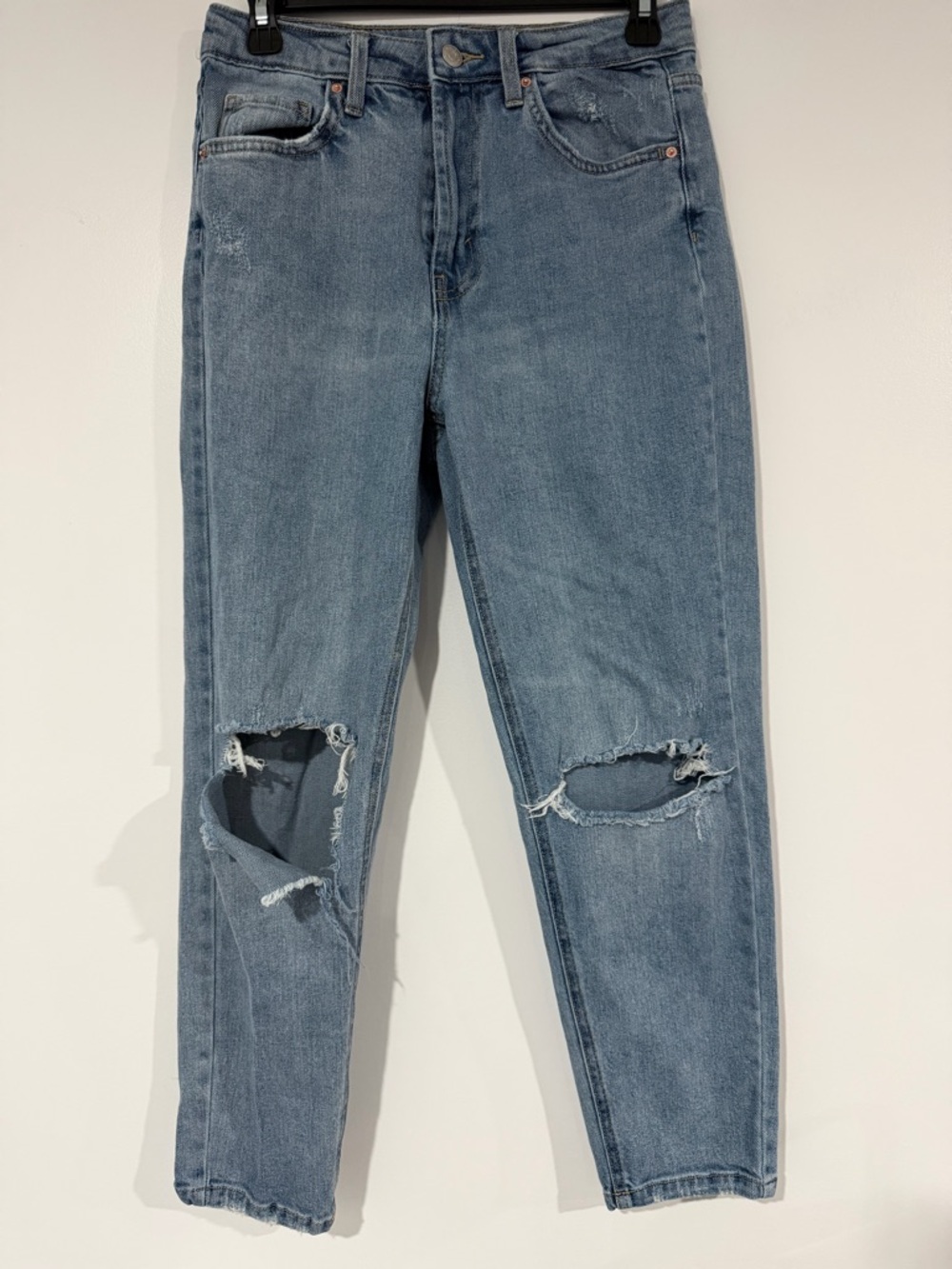 wild fable Light Blue Distressed Straight Leg Jeans